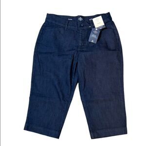 St. John’s Bay Petite Capri Pants Chambray Denim Size 4P NWT